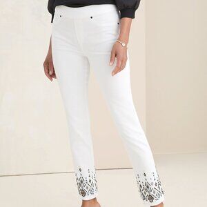 Chico's Beaded Pull-on Ankle Jegging, Chico's size 0, Like New